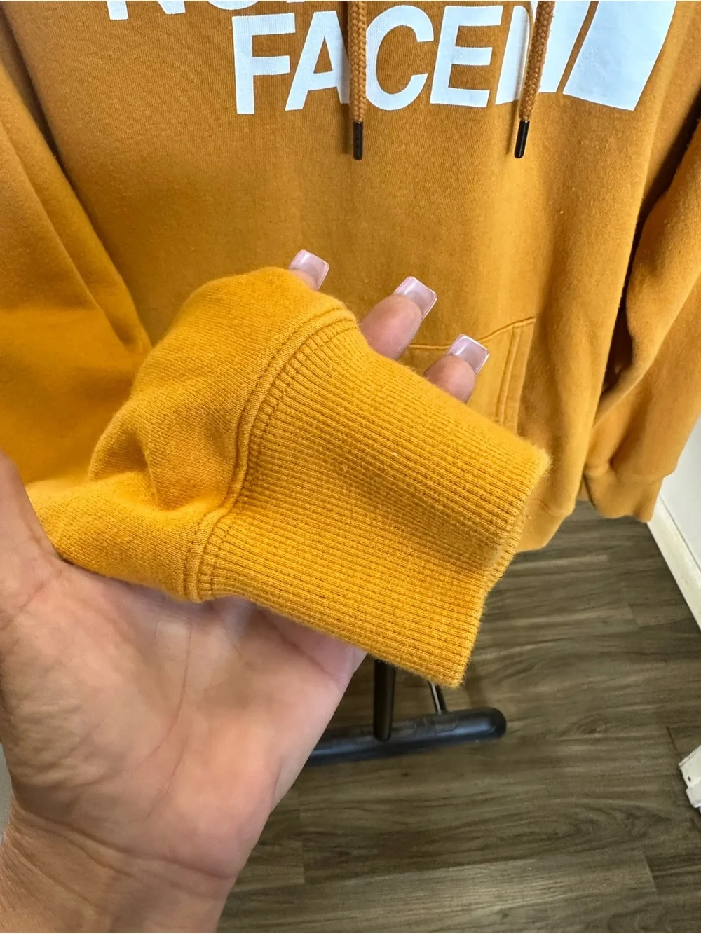 The North Face Men’s Hoodie Sweatshirt - Mustard Yellow with White Logo